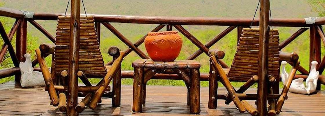 Chairs on the deck of the Lowveld hunting camp.