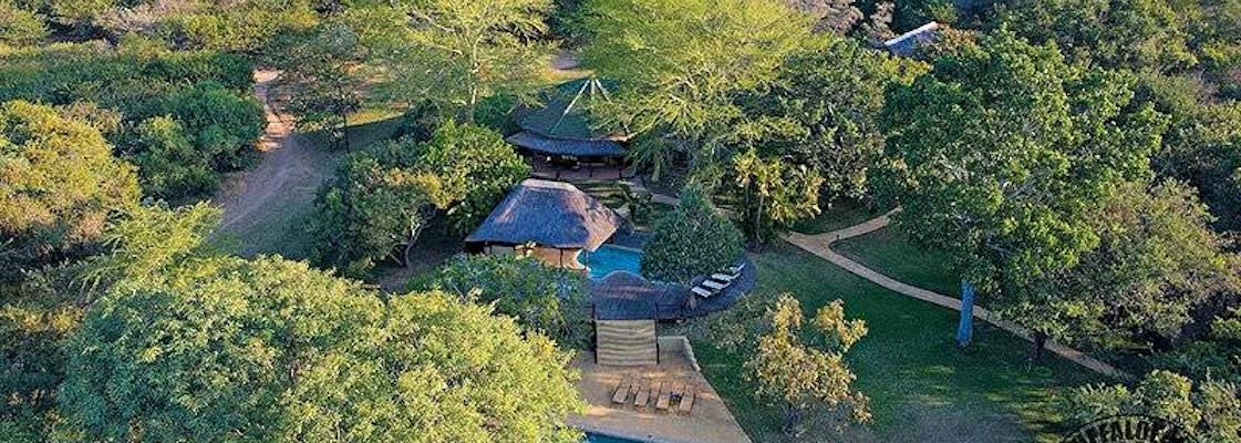 An aerial view of the lowveld hunting camp.