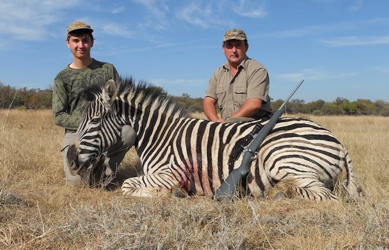 A zebra trophy taken on a hunting safari in the Eastern Cape.