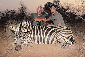 A successful zebra hunt in Zimbabwe.