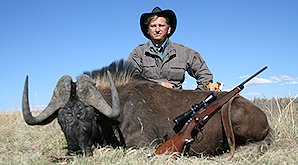 A black wildebeest hunted in the eastern Free State.