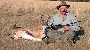 A springbok hunt in the open plains.
