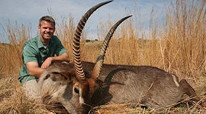 A waterbuck hunted in near floodplains in South Africa.