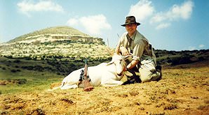 A white blesbok taken on a hunting safari in the eastern Free State.