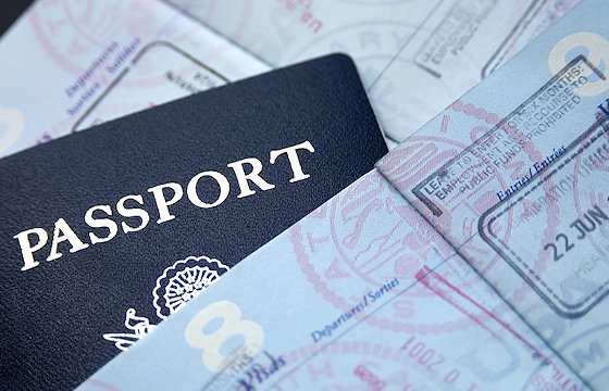 A close up of a passport document.