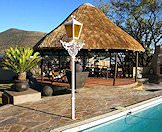 The outdoor pool and boma area at the Eastern Cape hunting camp.