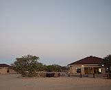 The exteriors of two units at the Kalahari hunting camp.