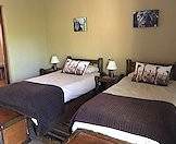 A twin share bedroom at the lowveld hunting camp.