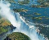 The Victoria Falls as seen from above.