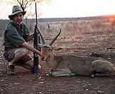 A common reedbuck hunted at dusk.