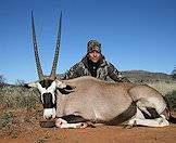 The gemsbok's spear-like horns make him a formidable foe.