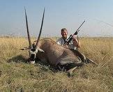 A gemsbok hunted on the open plains of the Free State.