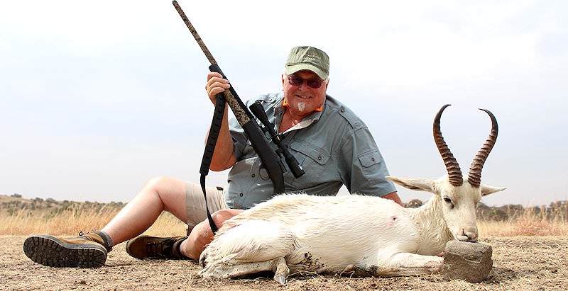 A white springbok hunt in South Africa.