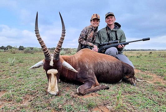 Blesbok hunter and trophy