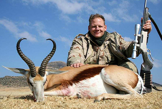 A springbok hunt in the open plains.