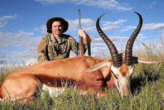 A springbok hunted in the open plains of the eastern Free State.
