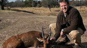 A bushbuck taken on a hunting safari in South Africa.