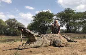 A successful crocodile hunt in South Africa.