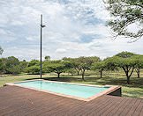 The swimming pool area of the luxury hunting camp.