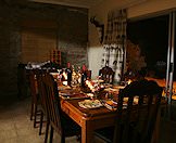 The inviting atmosphere of the camp's dining room.