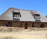 The stone exterior of the Free State hunting camp.