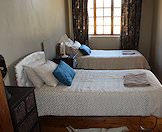 A twin share room at the Free State hunting camp.