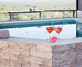 Delicious cocktails await guests next to the plunge pool.