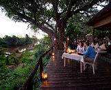 The dining deck at Pafuri Camp.