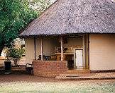 The exterior of a standard rest camp chalet.