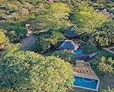 An aerial view of the hunting camp.