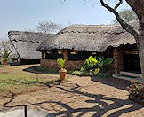 The handsomely manicured grounds of the Zimbabwe hunting camp.