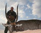 Waterbuck are typically found around waterholes and near rivers.