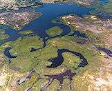 The Okavango Delta as seen from above.