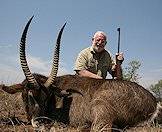 An impressive waterbuck trophy hunted with ASH Adventures.
