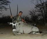 An early evening gemsbok hunt.