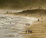 A sunset beach scene in South Africa.