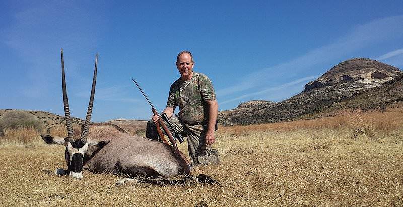 A gemsbok hunted on the open plains of the eastern Free State.