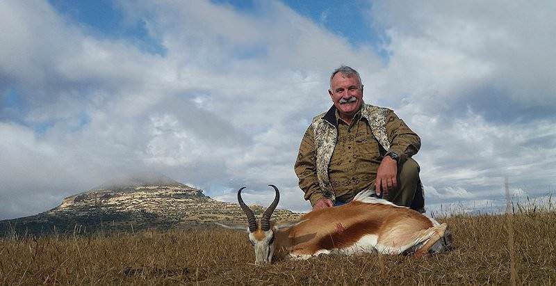 A springbok hunted on safari in the eastern Free State.