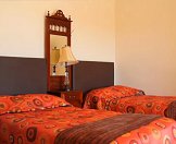 A twin-share bedroom at the Free State hunting camp.